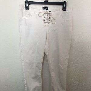Joe Boxer White Lace Up Jeans